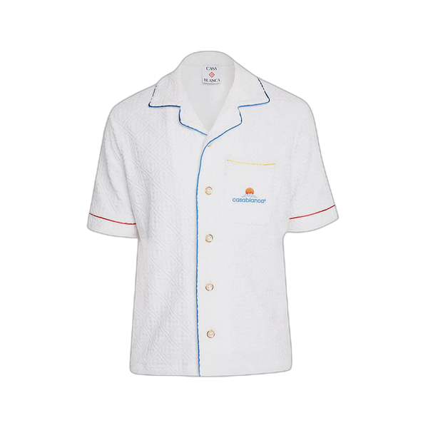 Casablanca Towelling Monogram Shirt 'Bright White'