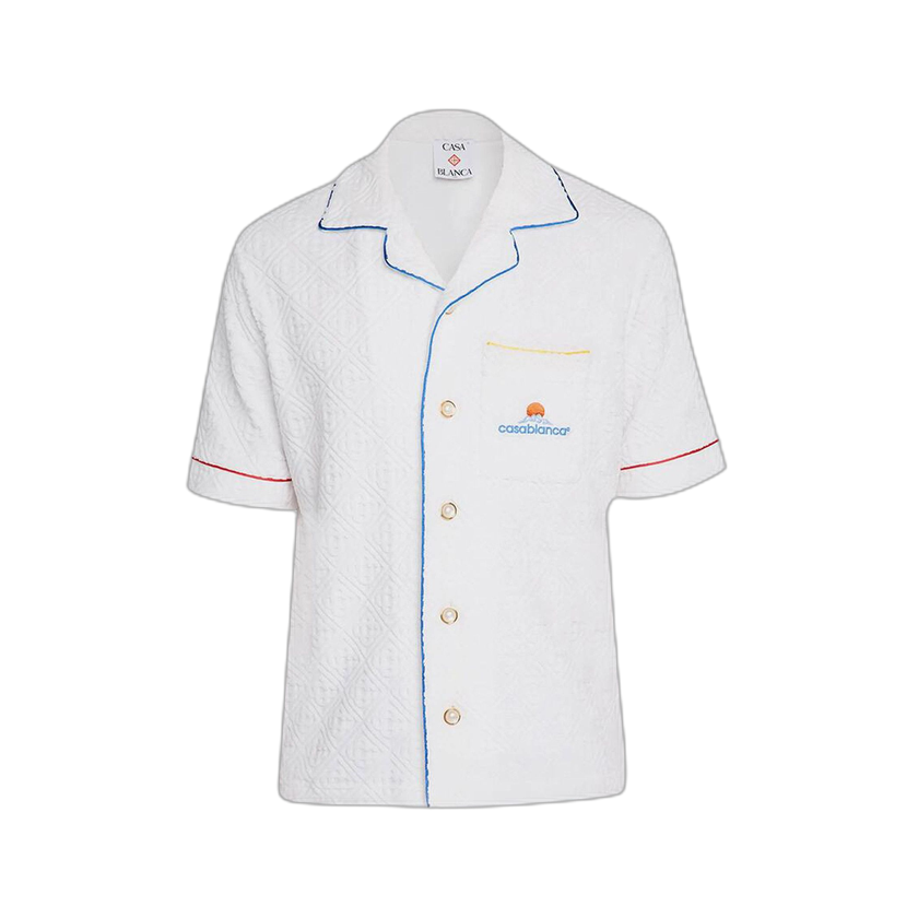 Casablanca Towelling Monogram Shirt 'Bright White'
