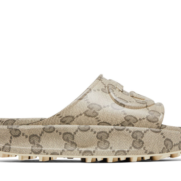 Gucci GG Slide Sandal 'Interlocking G - Beige Ebony'