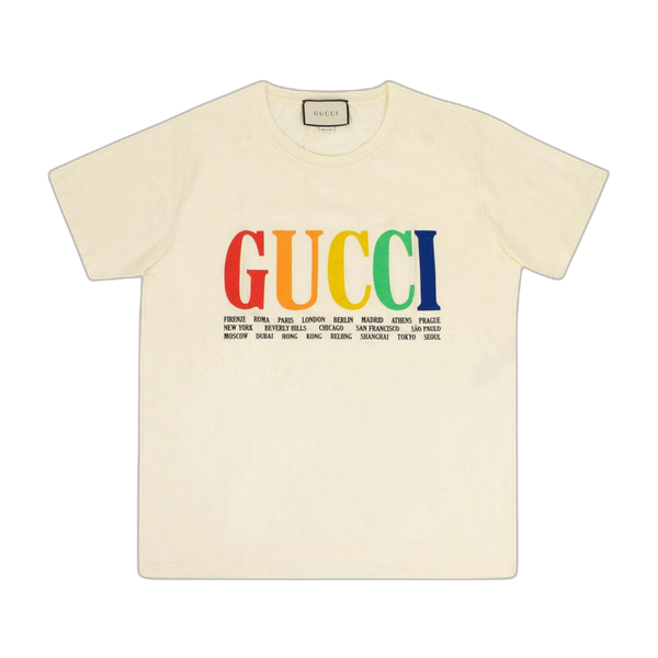 Gucci Rainbow Cities Cotton T-Shirt 'White'