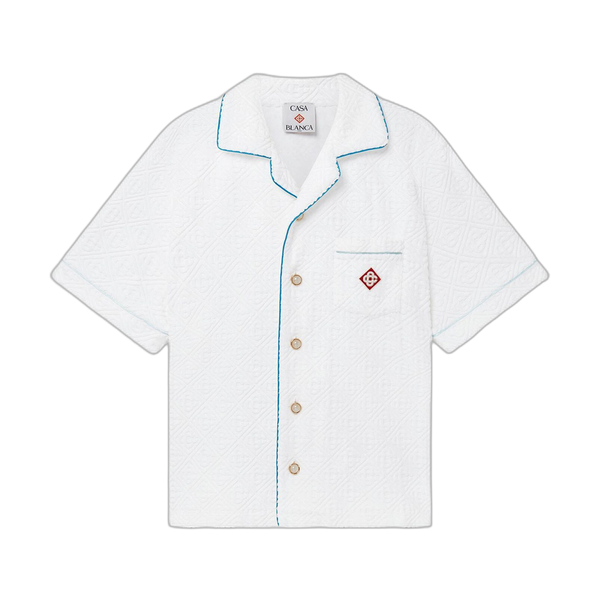 Casablanca Tennis Stripe Towelling Shirt 'White'