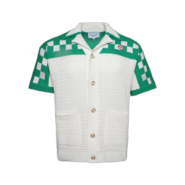 Casablanca Faux Crochet Shirt 'White/Green'