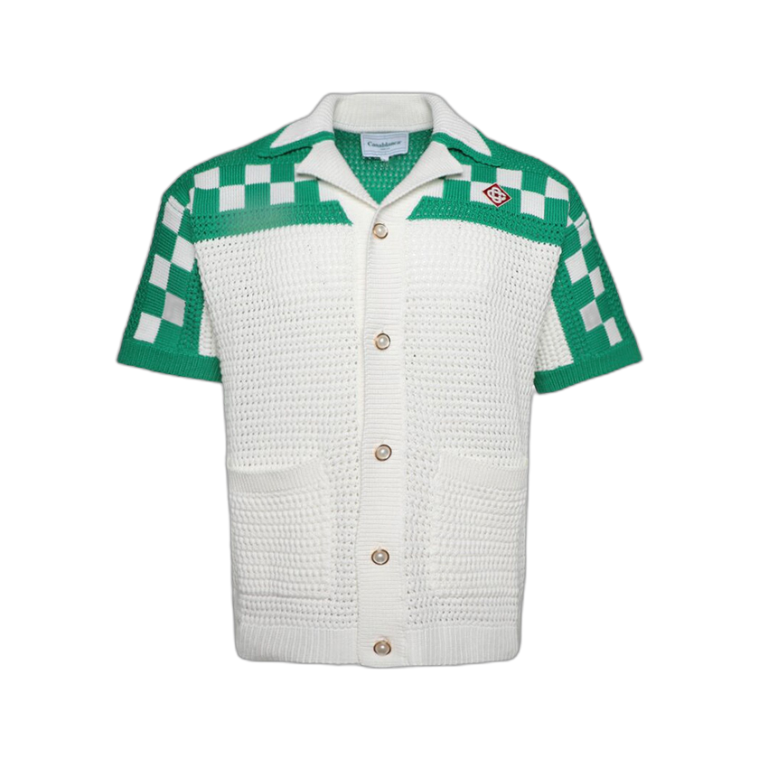 Casablanca Faux Crochet Shirt 'White/Green'