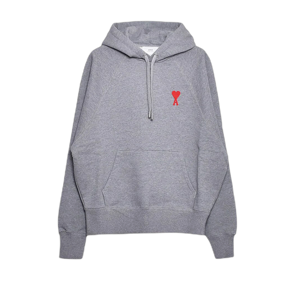 Ami Small A Heart Popover Hoodie 'Heather Grey'