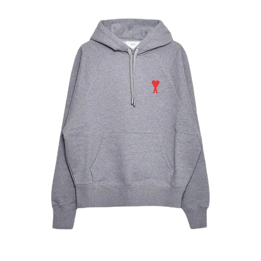 Ami Small A Heart Popover Hoodie 'Heather Grey'