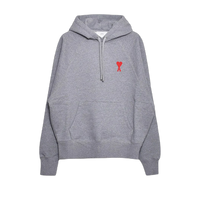 Ami Small A Heart Popover Hoodie 'Heather Grey'