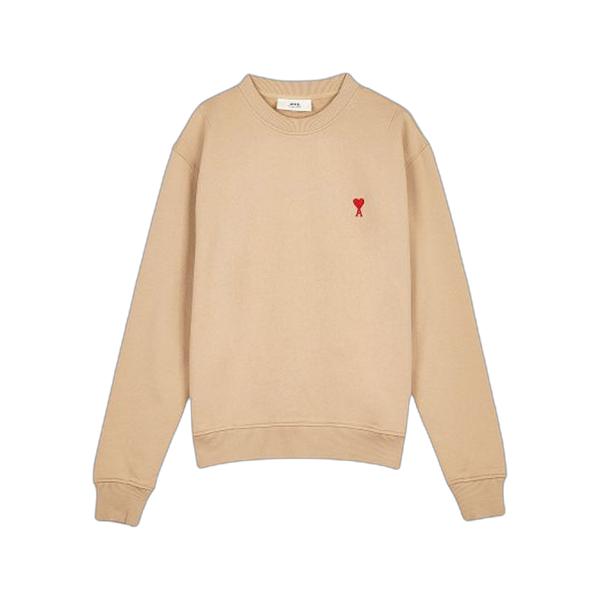 Ami Small Heart Embroidery Sweatshirt 'Beige'