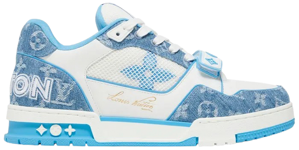 Louis Vuitton Trainer Low 'Velcro Strap - Light Blue Monogram Denim'