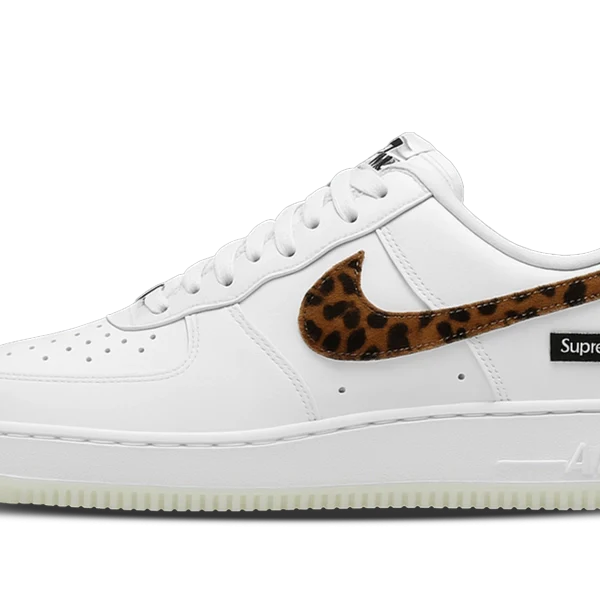 Nike Air Force 1 Goodenough Low x Supreme White Cheetah Print