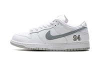 Nike SB Dunk Low Supreme White Metallic Silver