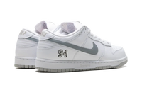 Nike SB Dunk Low Supreme White Metallic Silver
