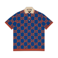 Gucci GG Jacquard Polo T-Shirt 'Blue/Orange'