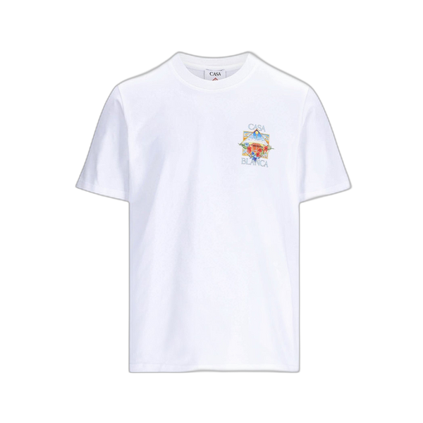 Casablanca Tennis Landscape Classic T-Shirt 'White' - M SS26 JTS 001 13 WHIT