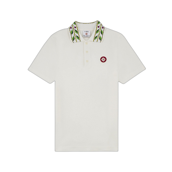 Casablanca Laurel Pique Polo 'White'