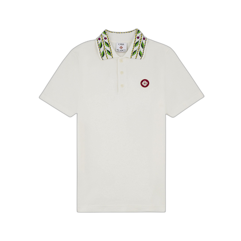 Casablanca Laurel Pique Polo 'White'