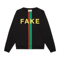 Gucci Fake/Not Print Oversize Sweater 'Black/Multicolor'