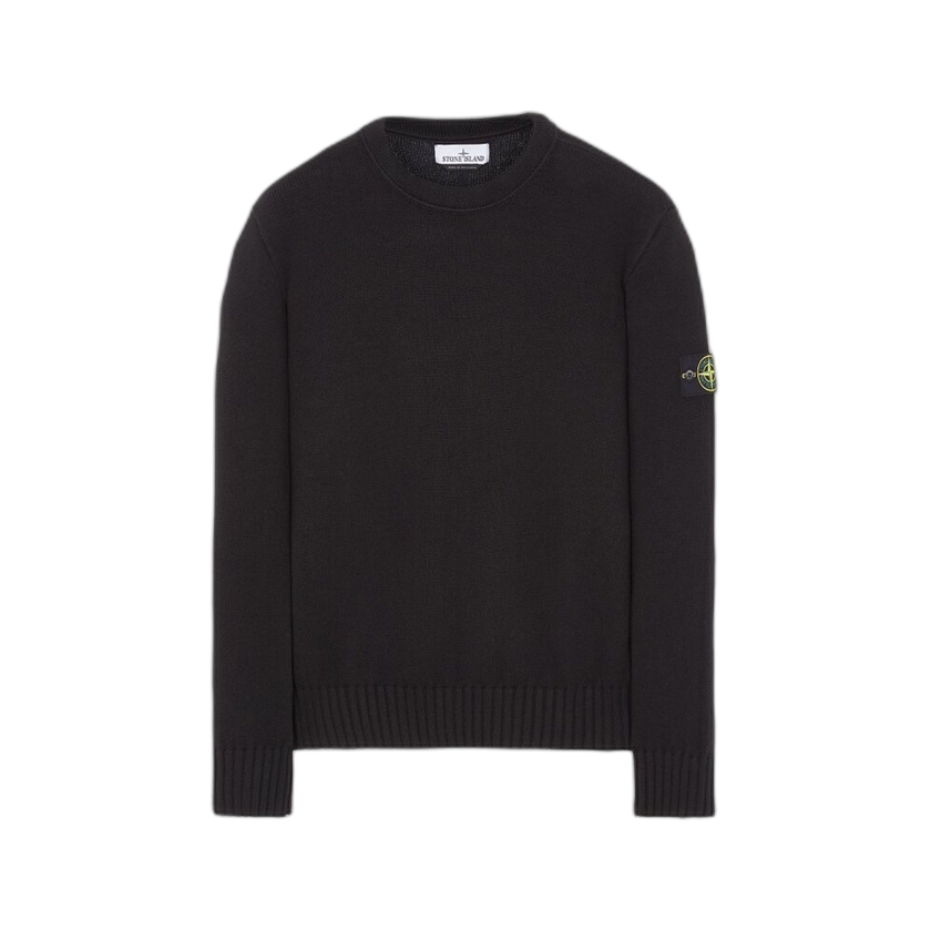 Stone Island Logo Patch Crewneck Jumper 'Black'