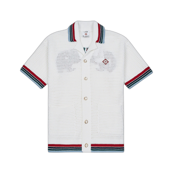 Casablanca Sporty Faux Crochet Shirt 'White'