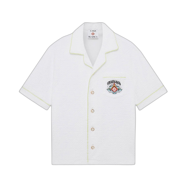 Casablanca Towelling Monogram Shirt 'White' - M SP26 SH 085 03 EX BC WHIT