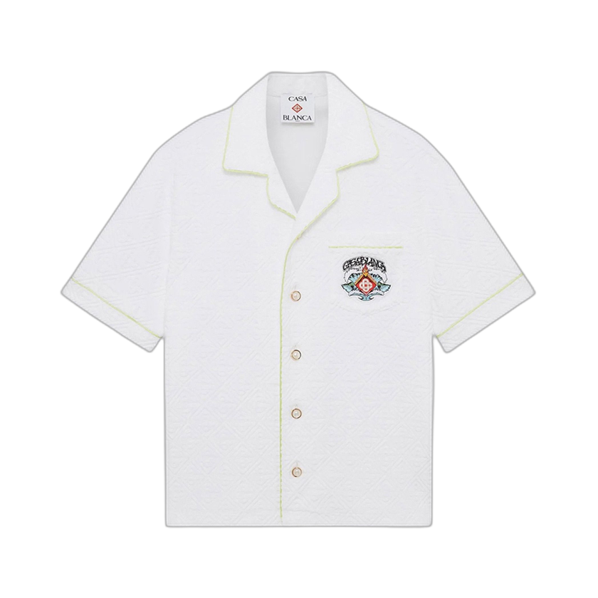 Casablanca Towelling Monogram Shirt 'White' - M SP26 SH 085 03 EX BC WHIT