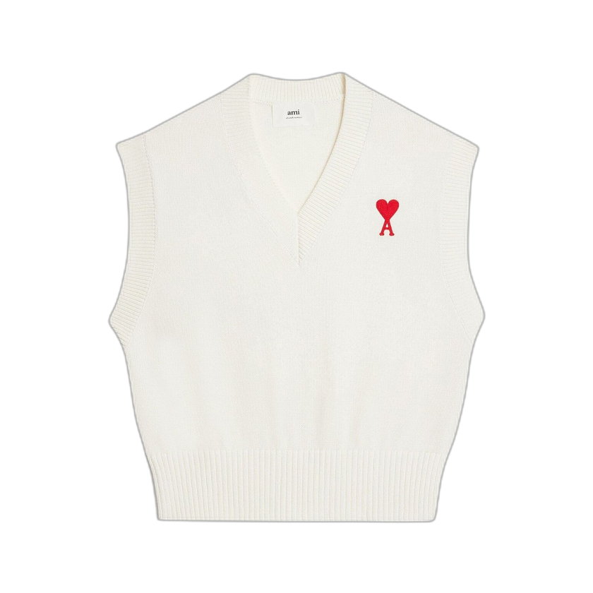 Ami Sleeveless Sweater 'White'