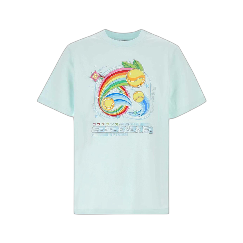 Casablanca Manga Tennis Ball T-Shirt 'Blue' - M AW25 JTS 001 07 BLUE