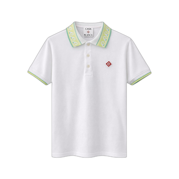 Casablanca Laurel Collar Polo 'White' - K SP26 JTP 370 01 B EX BC WHIT