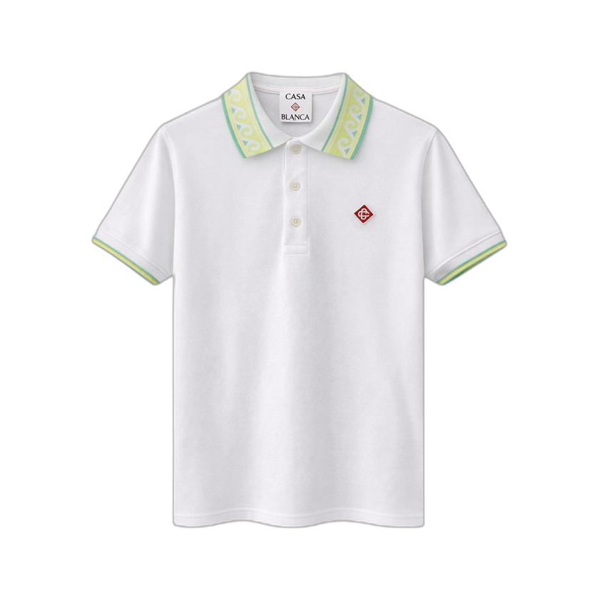 Casablanca Laurel Collar Polo 'White' - K SP26 JTP 370 01 B EX BC WHIT