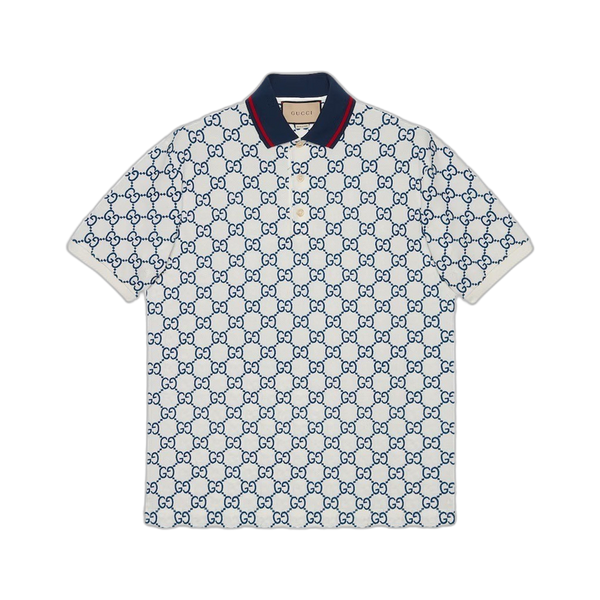 Gucci GG Stretch Polo 'White/Blue'