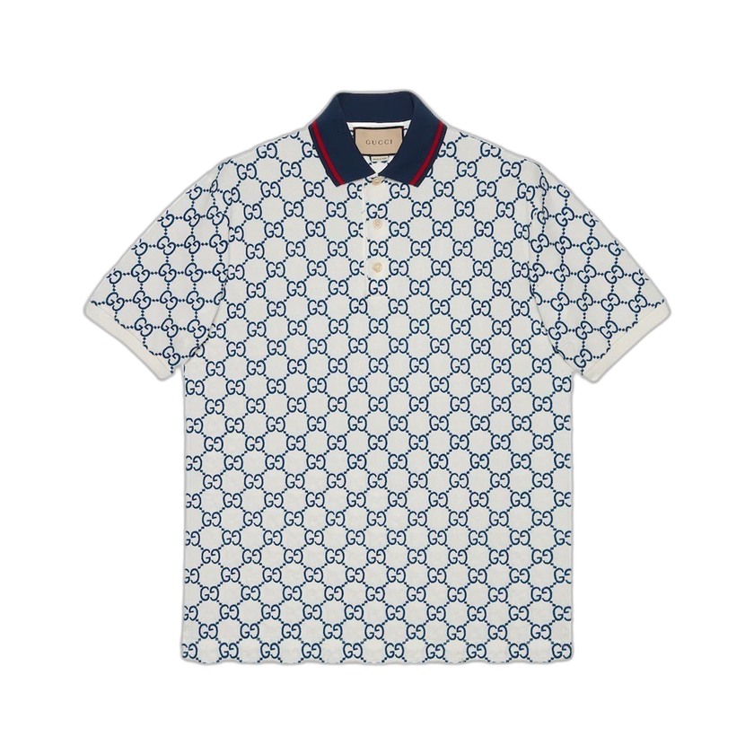 Gucci GG Stretch Polo 'White/Blue'