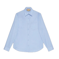 Gucci Oxford Shirt With Double G Embroidery 'Sky Blue'