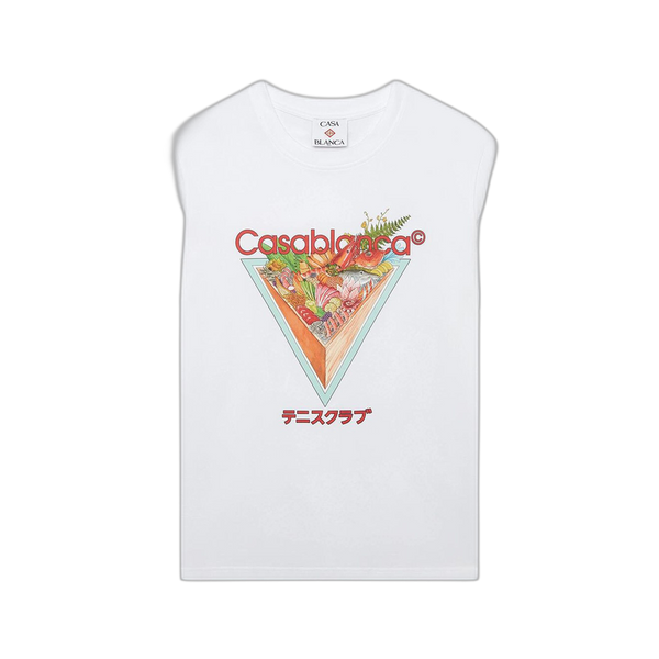 Casablanca Tennis Club Icon Printed T-Shirt 'White' - M AW25 JTS 001 01 WHIT