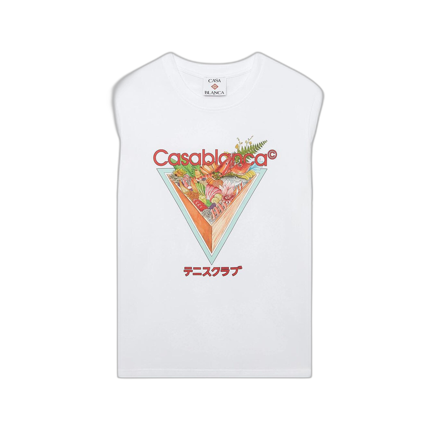 Casablanca Tennis Club Icon Printed T-Shirt 'White' - M AW25 JTS 001 01 WHIT