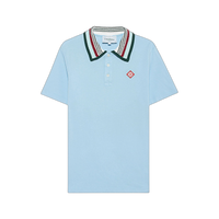 Casablanca Mint Stripe Knit Collar Polo Shirt 'Pale Blue'