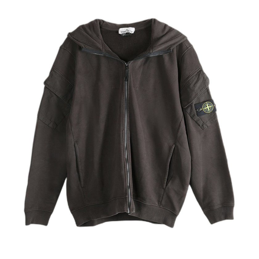 Stone Island Zip-Up Hoodie 'Lead Grey'