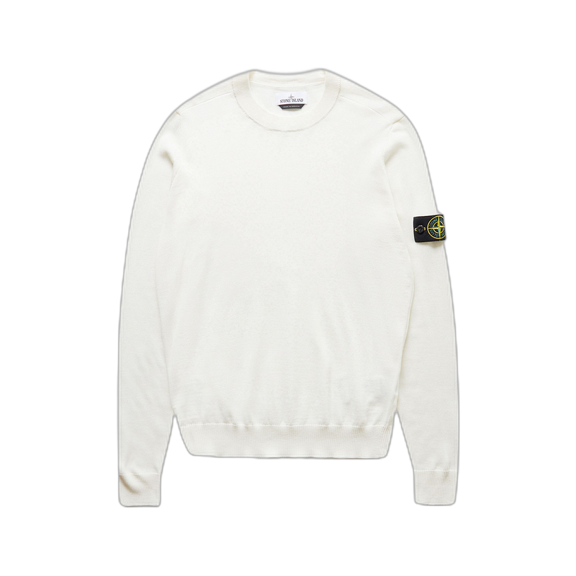 Stone Island Logo Patch Crew Neck Jumper 'White'