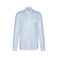 Dior x Air Jordan Wings Long-Sleeve Button Up Shirt 'Blue'
