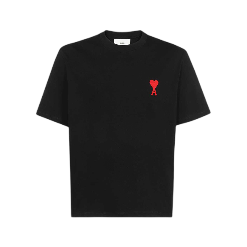 Ami Tonal De Coeur T-Shirt 'Black/Red'
