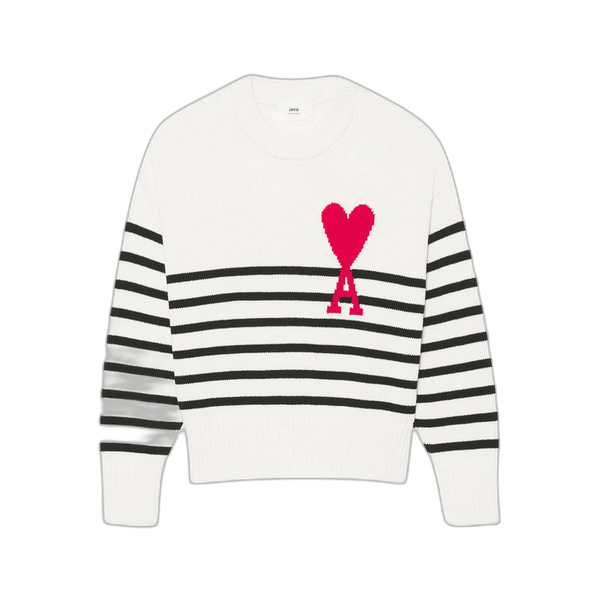 Ami Stripe Sweater 'White/Black/Red'