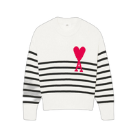 Ami Stripe Sweater 'White/Black/Red'