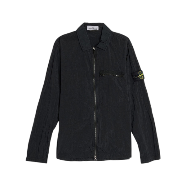 Stone Island Logo Patch Overshirt 'Black'