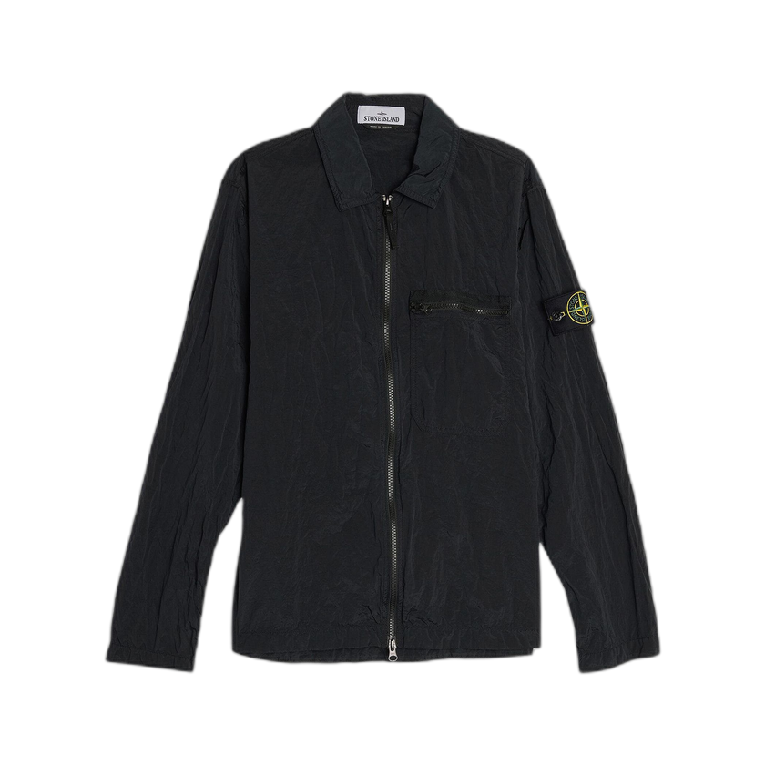 Stone Island Logo Patch Overshirt 'Black'