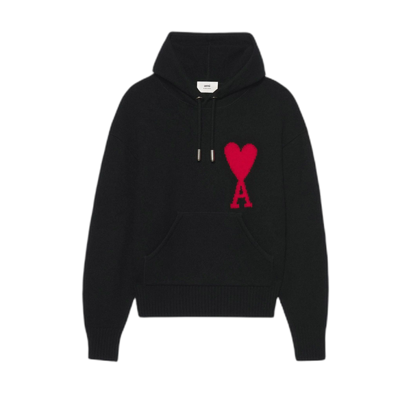 Ami ADC Knitted Hoodie 'Black/Red'