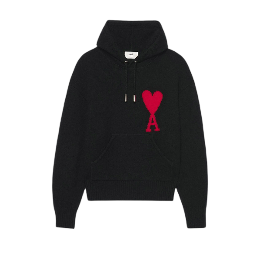 Ami ADC Knitted Hoodie 'Black/Red'