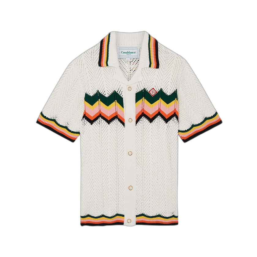 Casablanca Chevron Lace Shirt 'White/Multicolor'